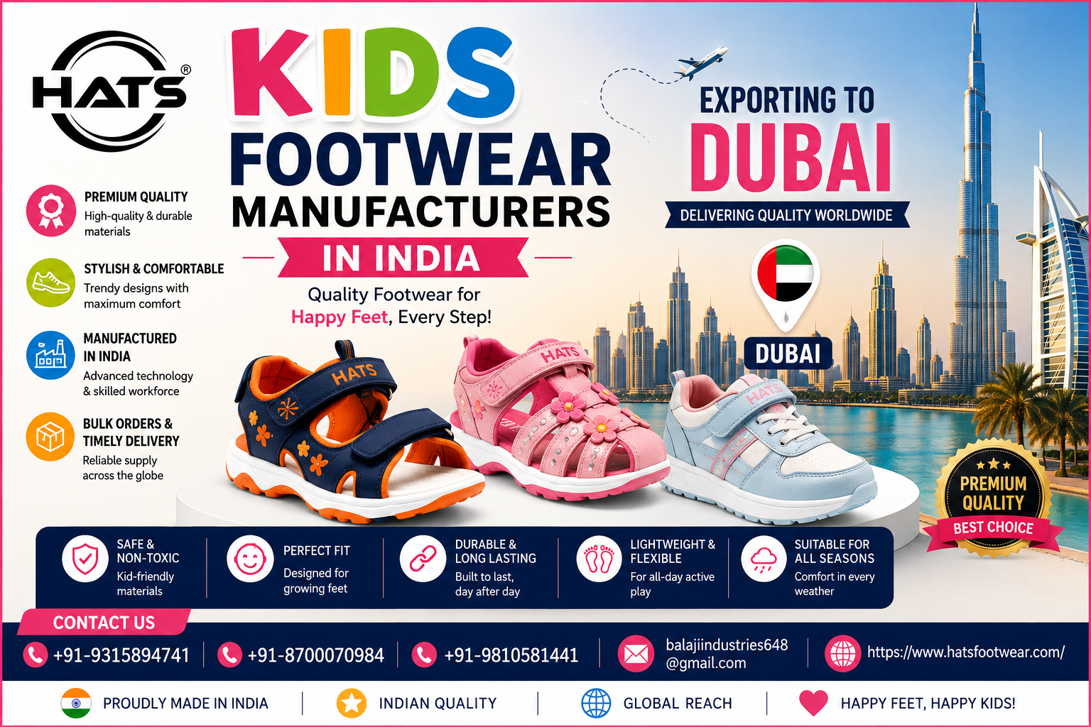 Kids Footwear Manufacturers in India for Dubai Buyers: From Product Selection to Export